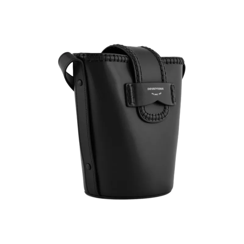 EMPORIO ARMANI Polyurethane Bucket Bag, Shoulder Bag, Crossbody Bag Women's Black-1
