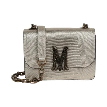 MOSCHINO Leather Shoulder Bag Crossbody Bag Women's Metallic