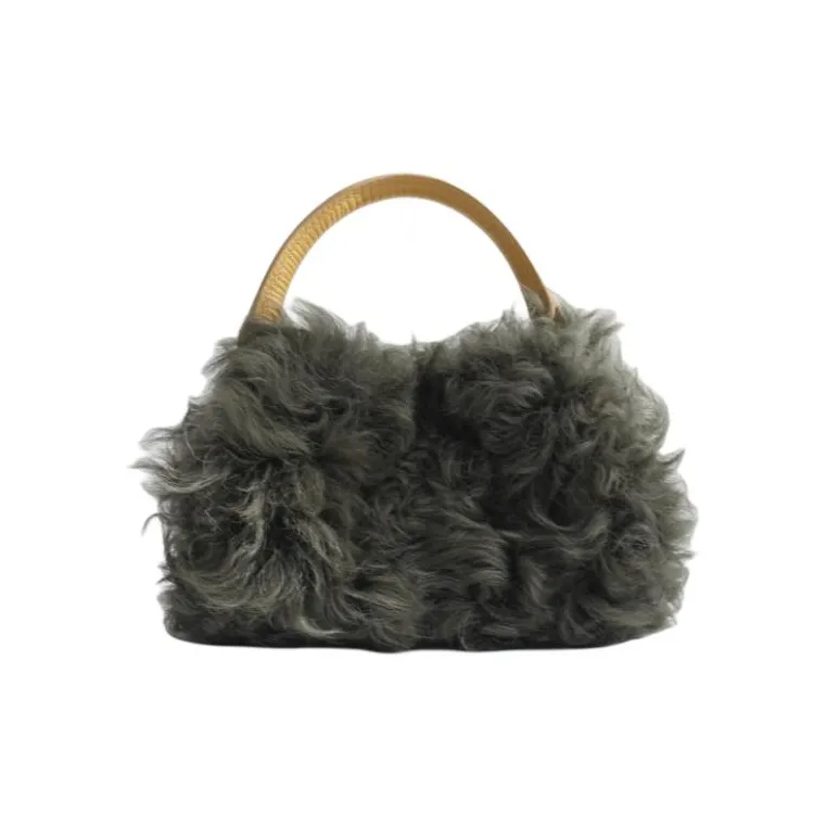 QULU Wool Portable Crossbody Cell Phone Pouch Mini Women's Ecru Jasper Yellow Milk Coffee Black-14