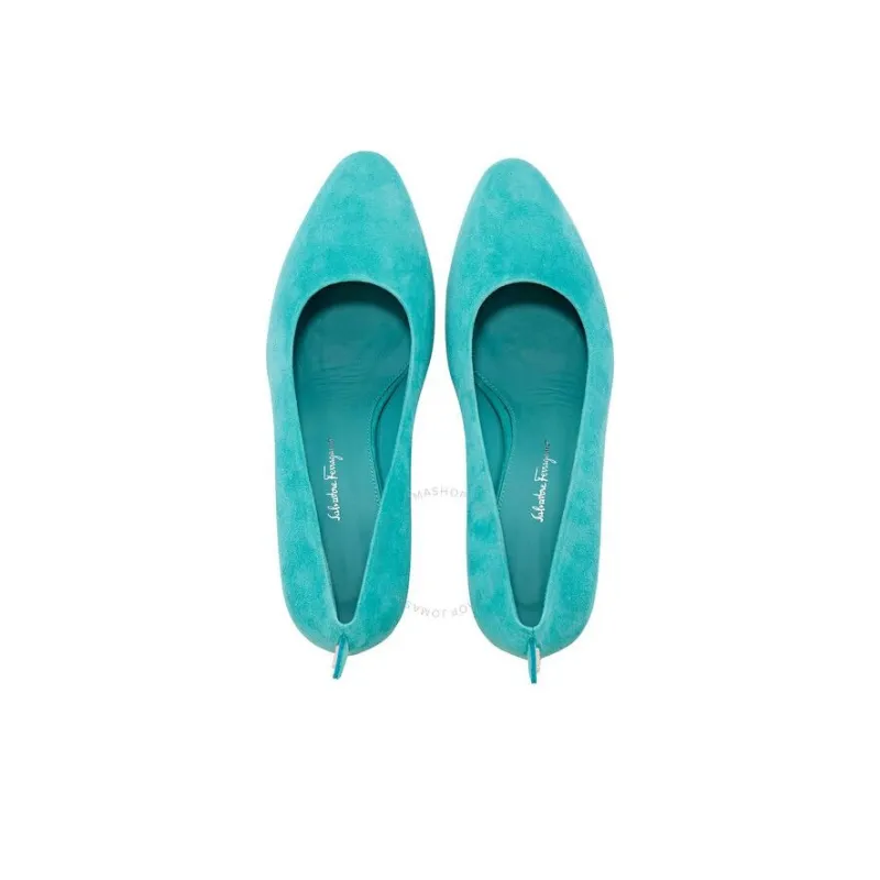 FERRAGAMO Slim Heel High Heels 8.5cm Women's Blue-4