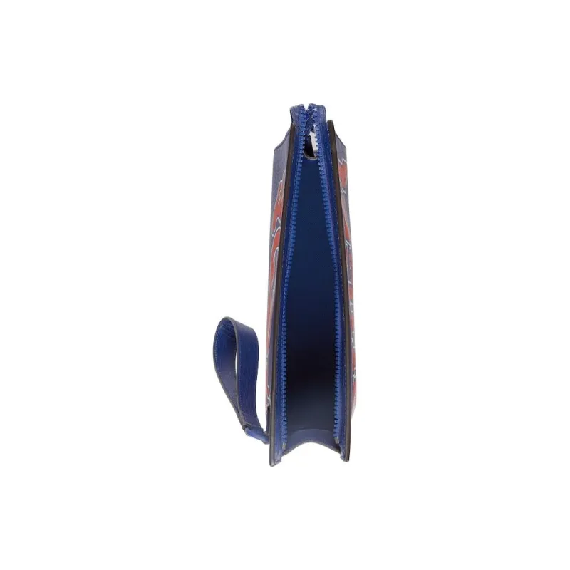 GUCCI Leather Clutch Men's Blue-5