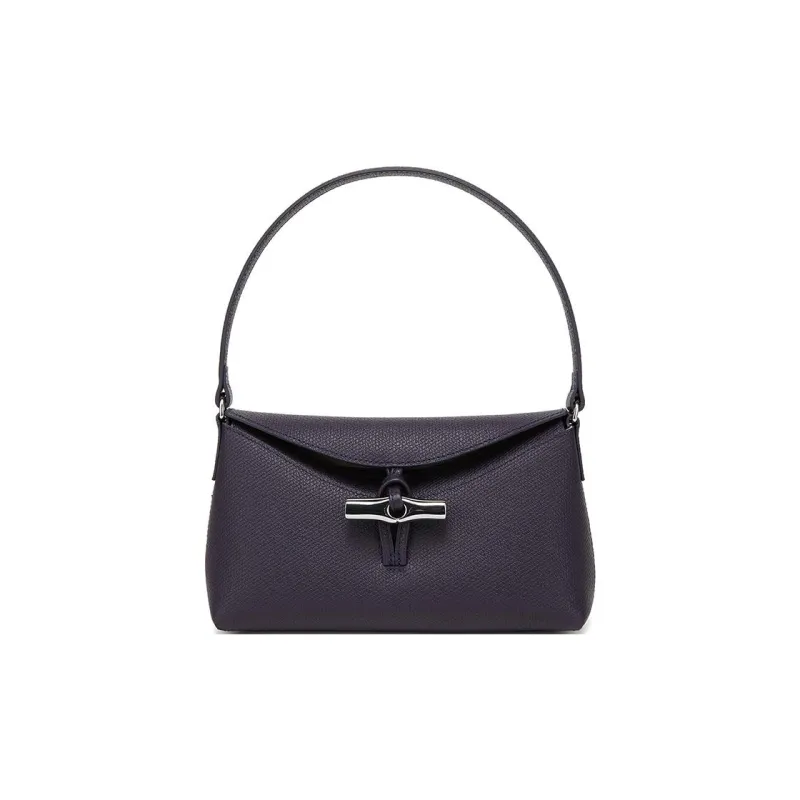 LONGCHAMP Roseau Grain Cow Leather Handbag Shoulder Bag Women's Purple-0