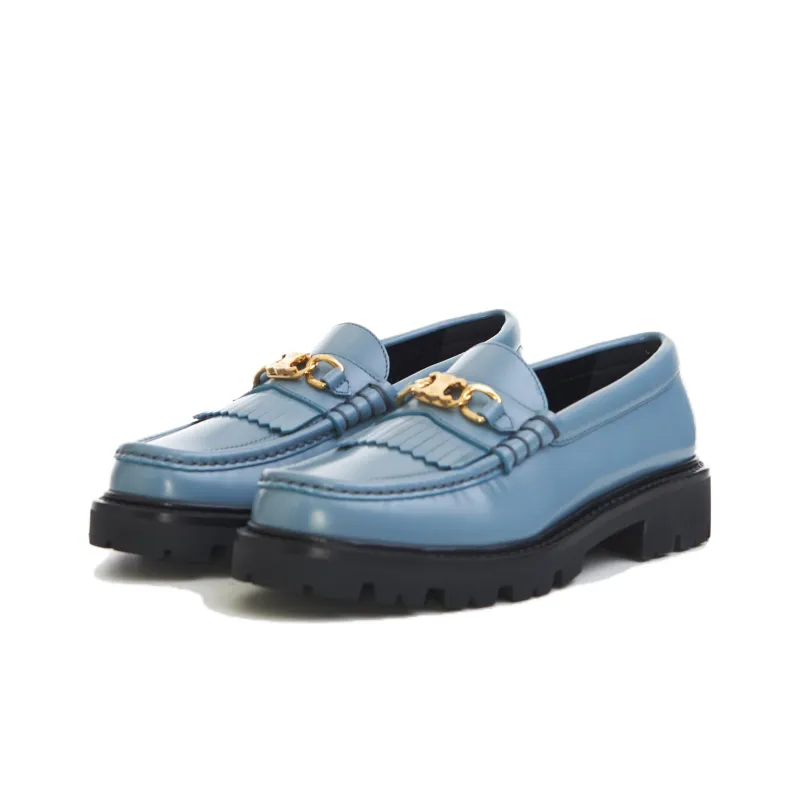 CELINE Triomphe Loafers Women's Blue-2
