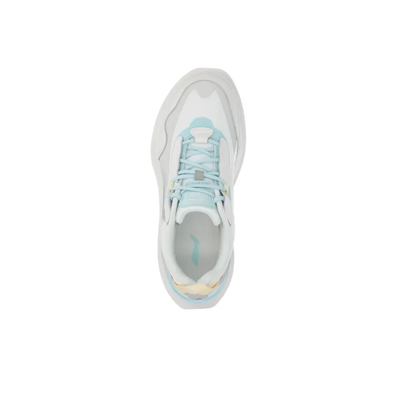 LiNing Future R1 Durable Breathable Low Top Skateboard Shoes Women's White Blue-4