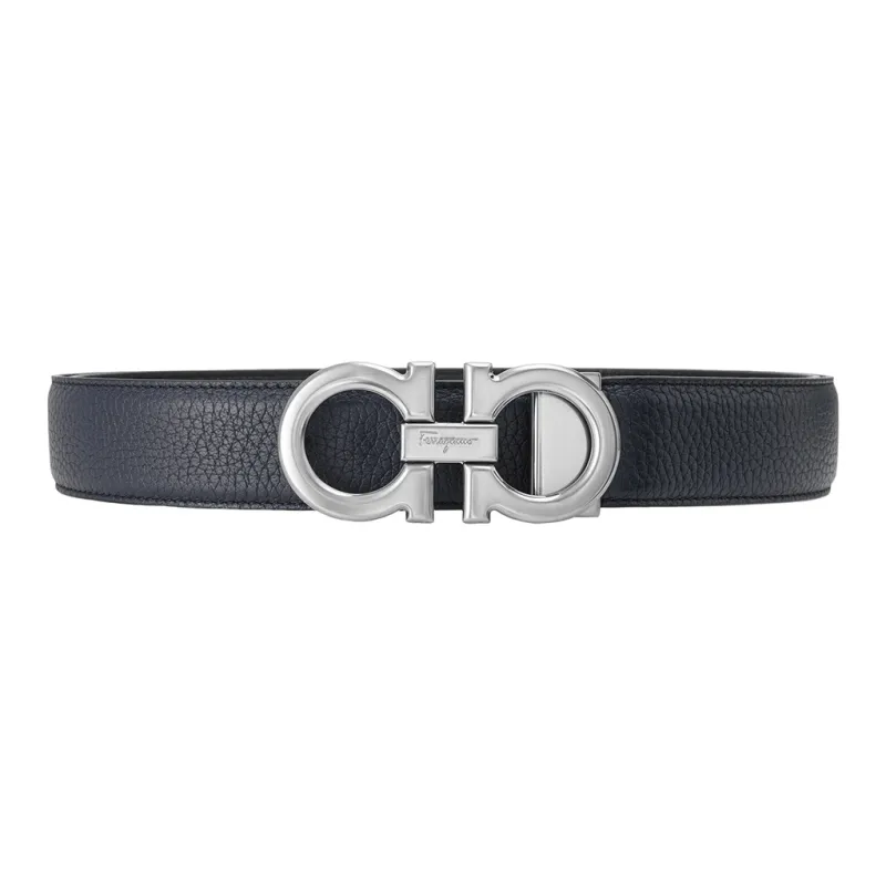 FERRAGAMO Cow Leather Leather Belts Men's Multicolor Width: 3.5cm-3
