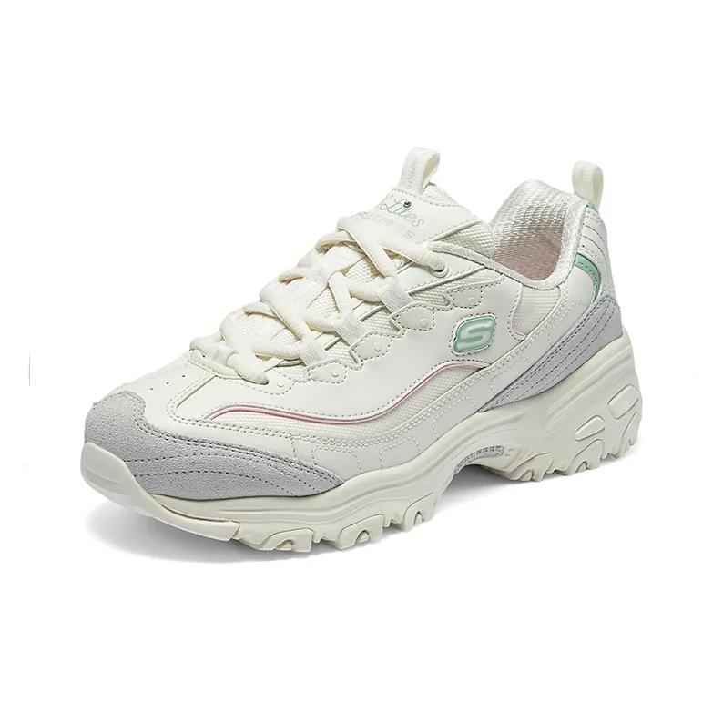 Skechers DLITES Chunky Sneakers Women's Low Top White Green Gray-2