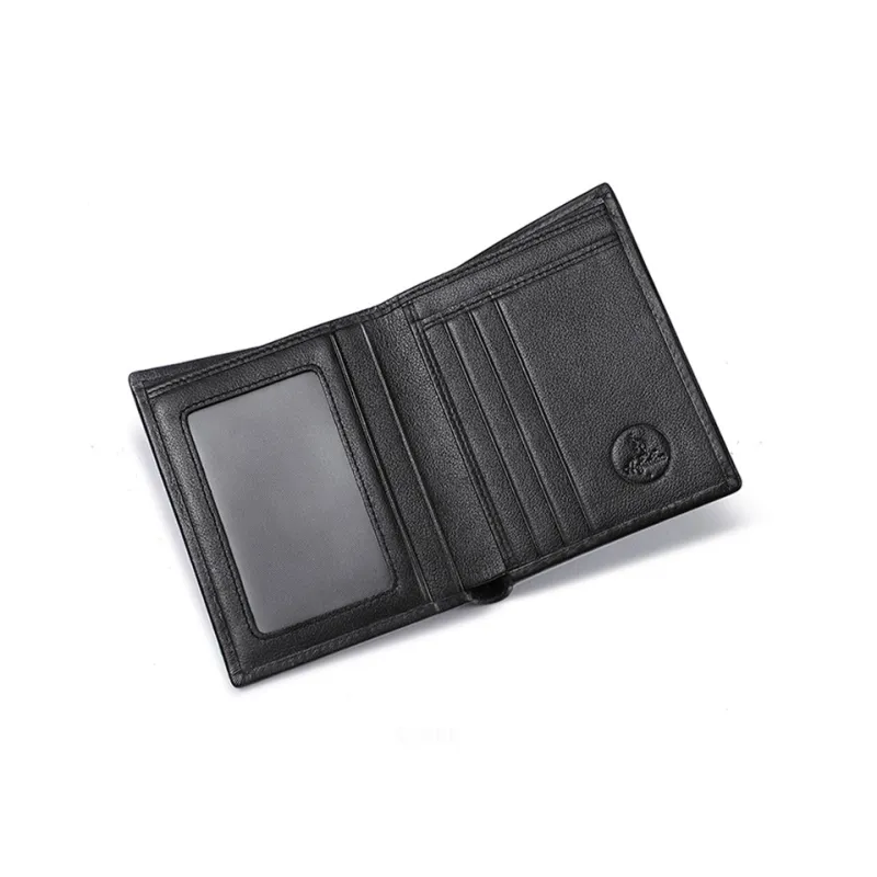AUGTARLION Genuine Leather Cow Leather Durable Coin Wallet Regular Men's Black-2