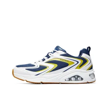 Skechers Wear resistant And Lightweight Low Top Casual Running Shoes Men's White Blue