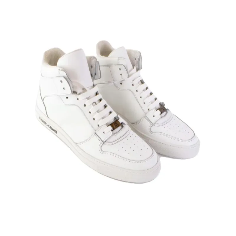 Roberto Cavalli High-Top Skateboard Shoes Women's White-2