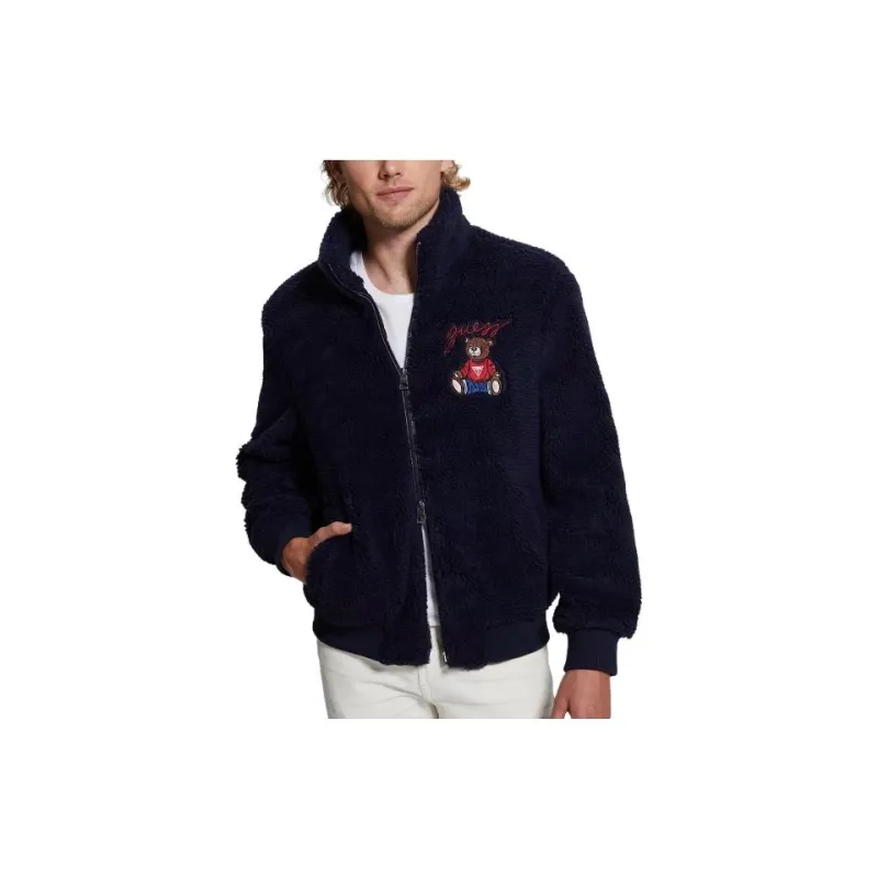 GUESS Bear Sherpa Jacket Jackets Coats Men's Blue-2