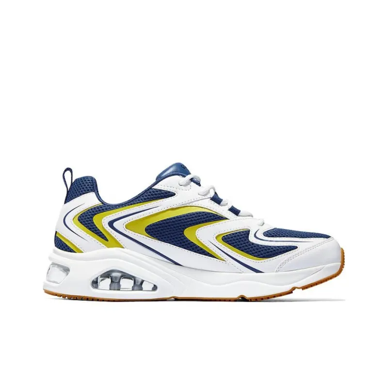 Skechers Wear resistant And Lightweight Low Top Casual Running Shoes Men's White Blue-1
