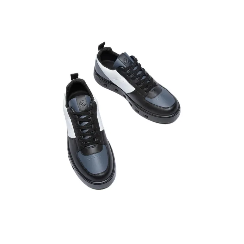 Ecco Wear-Resistant Low-Top Skateboard Shoes Men's Black White-3
