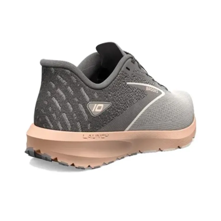 Brooks Launch 10 Grey Crystal Grey Pale Peach Women's-3