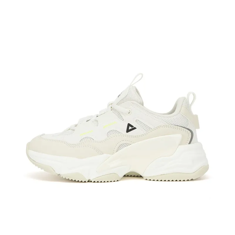 PEAK Chunky Sneakers Women's Low Top Off White/Beige-0