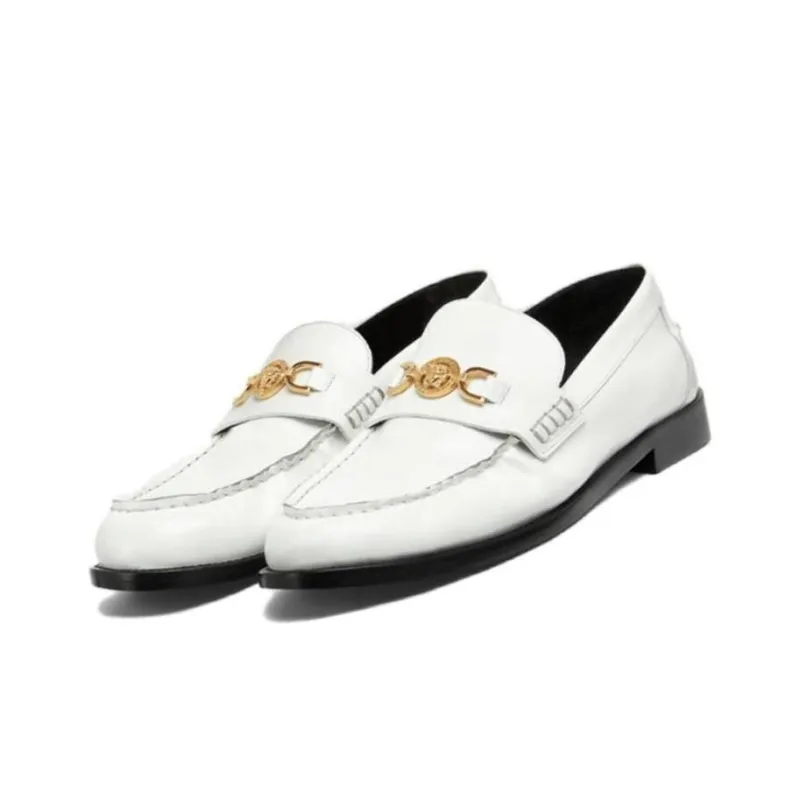 VERSACE Medusa-plaque Leather Loafers-3