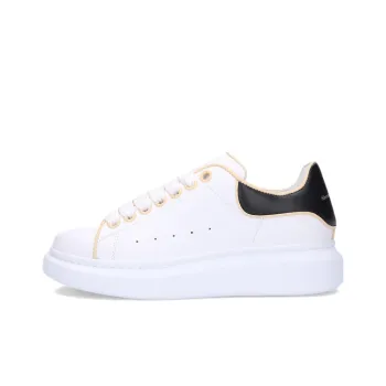 Alexander McQueen Oversized Leather Sneakers 'White Black' Women's