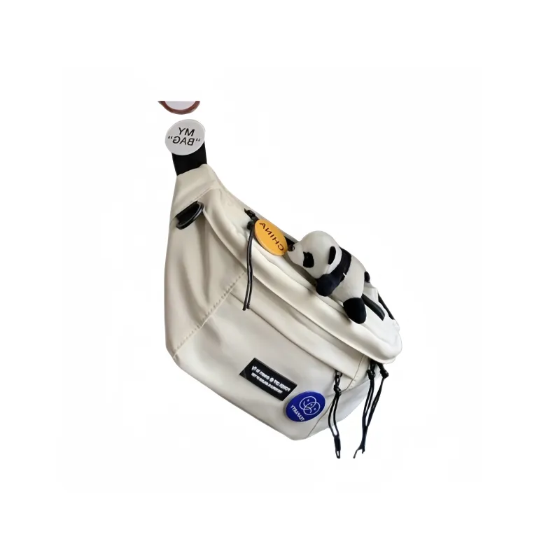 LEXI Polyester Sling Bags Crossbody Bags Unisex Black/White-2