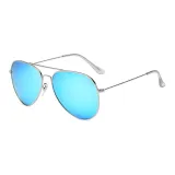 Silver Frame with White Ice Blue Lens
