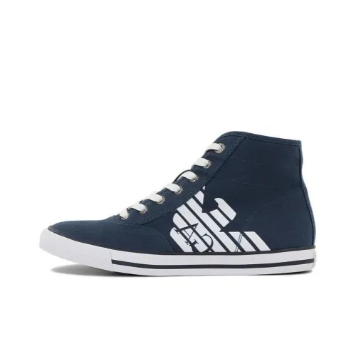 EMPORIO ARMANI EA7 Skateboard Shoes Unisex High-Top Blue