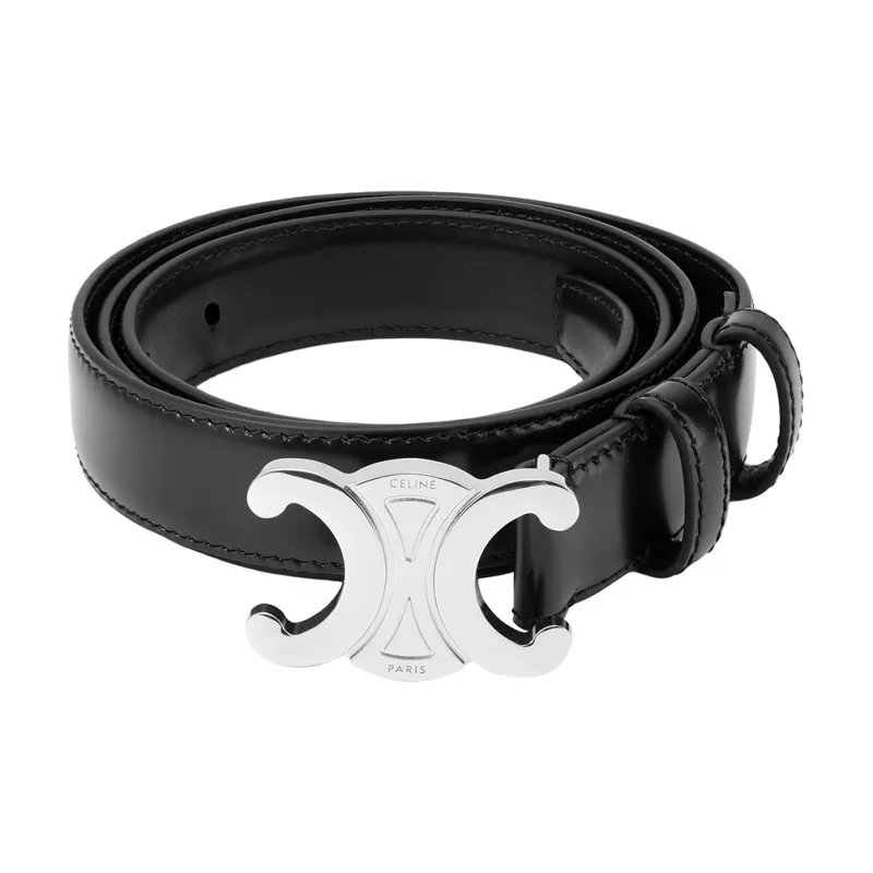 CELINE Medium Triomphe Belt In Taurillon Leather-4