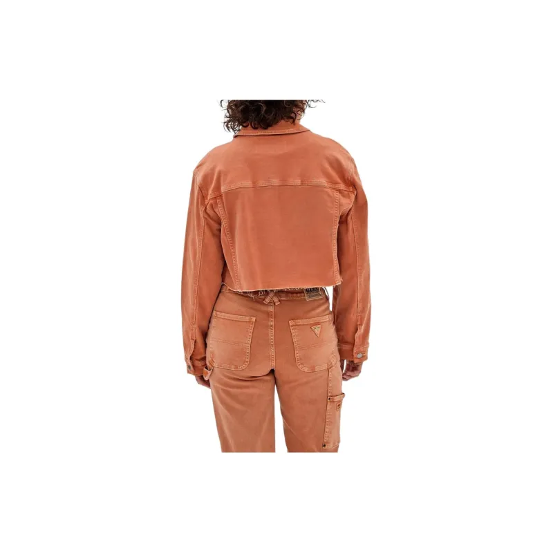 GUESS Originals Denim Jacket Jackets Coats Women's Orange-1