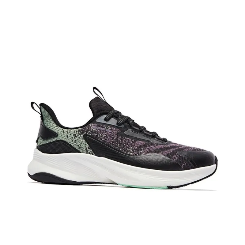 QIAODAN Swift 2.0 Anti Slip And Wear Resistant Lightweight Low Top Running Shoes Men's Black Purple-1
