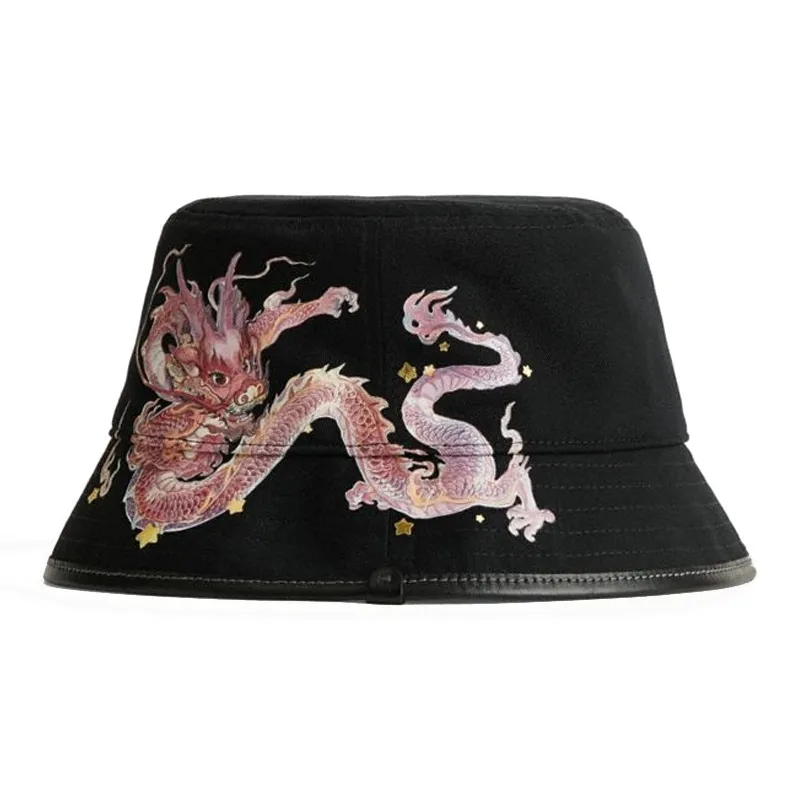 COACH 100% Cotton Bucket Hats Unisex Black-0