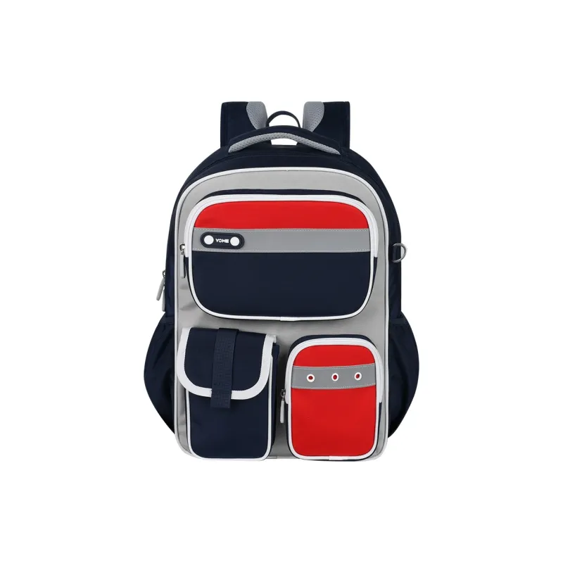 YOME Polyester Backpack Large Size Unisex Blue/Pink-0