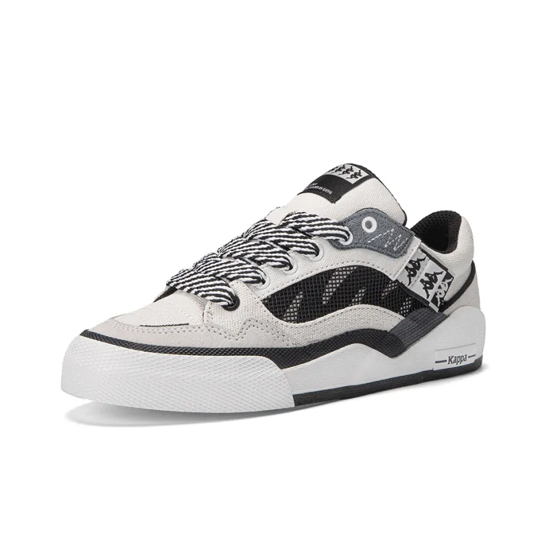 Kappa Anti Slip Wear Resistant Low Top Skateboard Shoes Unisex Black White-2