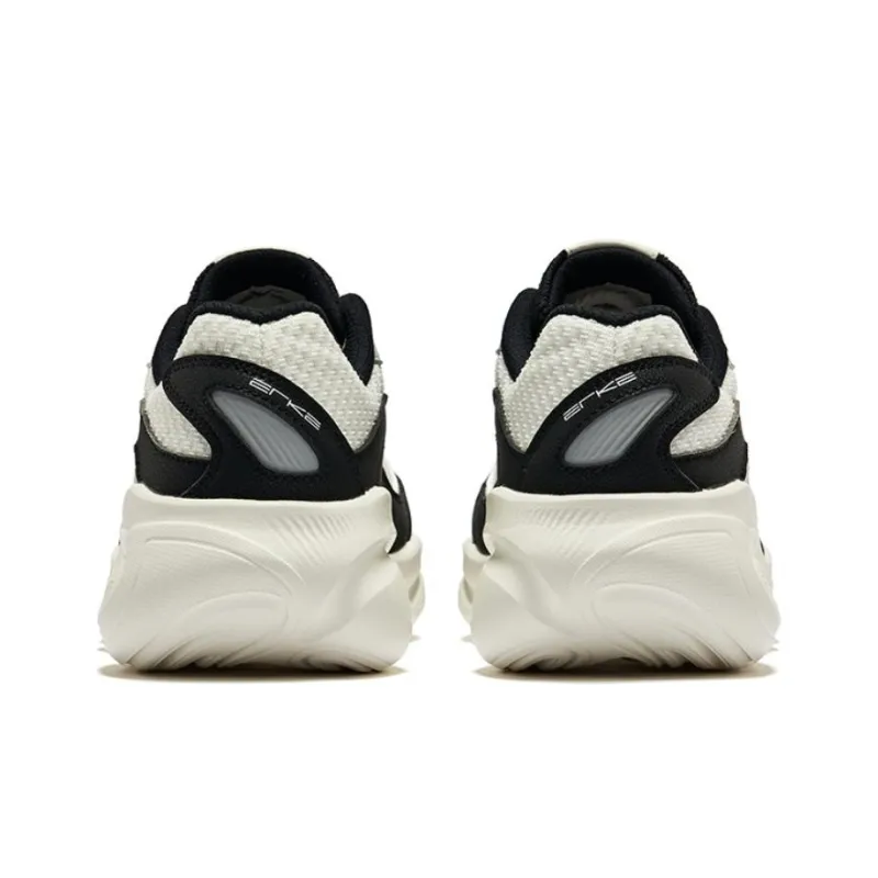 Erke Clustered Anti Slip Wear Resistant Low Top Casual Shoes Women's White Black-3