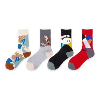 Flowers In Water Mid-Calf Socks Men's 4 Pack