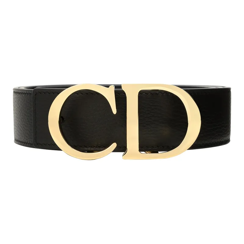 DIOR Cow Leather Leather Belts Men's Black Width  3.5cm-1