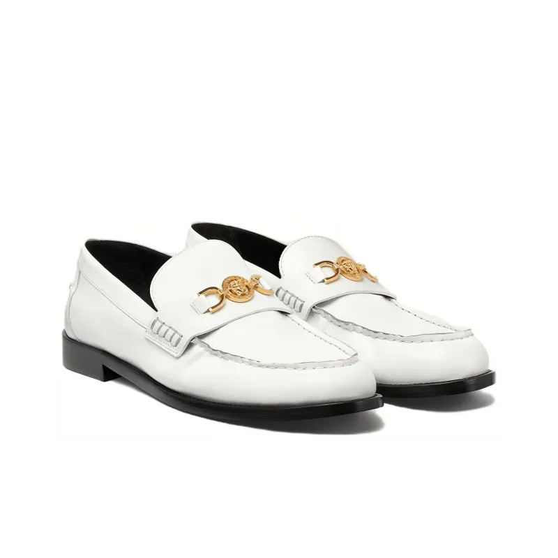 VERSACE Medusa-plaque Leather Loafers-1