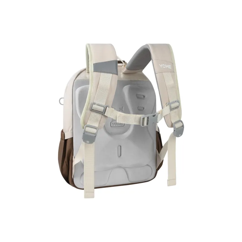 YOME Polyester Backpack Medium Size Unisex Khaki/Obsidian Black-3