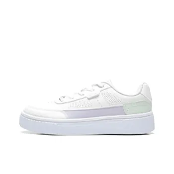 QIAODAN Slip Resistant Cushioning Abrasion Resistant Low Top Skateboard Shoes Women's White Purple