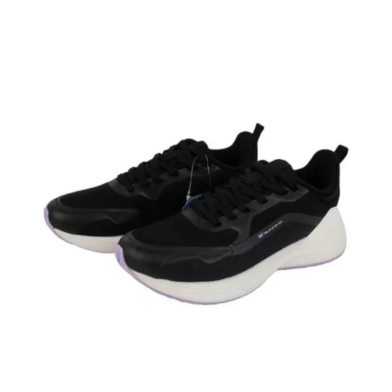 361° Cushioning Wear Resistant Low Top Running Shoes Women's Black White-2