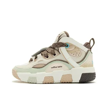 QIAODAN Anti Slip Wear Resistant Mid Top Basketball Shoes Women's Raw Denim