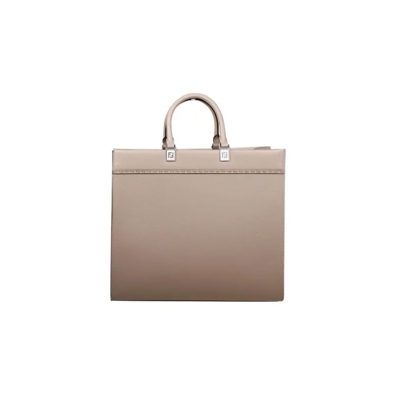 FENDI Calfskin Tote Bag Shopping Bag Handbag Women's Khaki-2