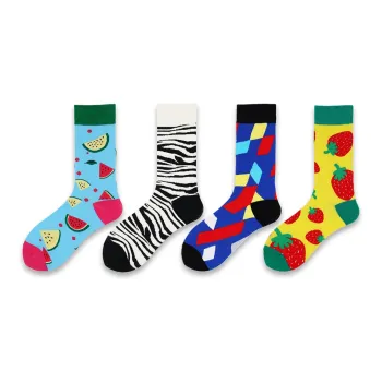 Flowers In Water Mid-Calf Socks Men's 4 Pack