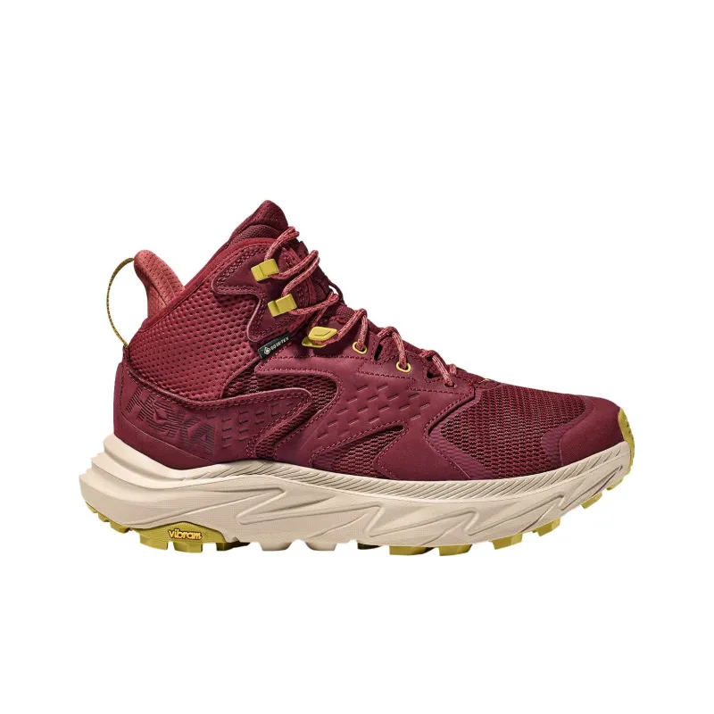 HOKA ONE ONE Anacapa Cushioning Anti Slip And Wear Resistant Mid Top Running Shoes Men's Deep Red-1