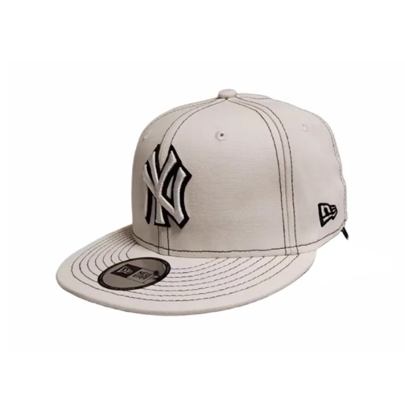 New Era Cotton Baseball Caps Unisex Beige-1
