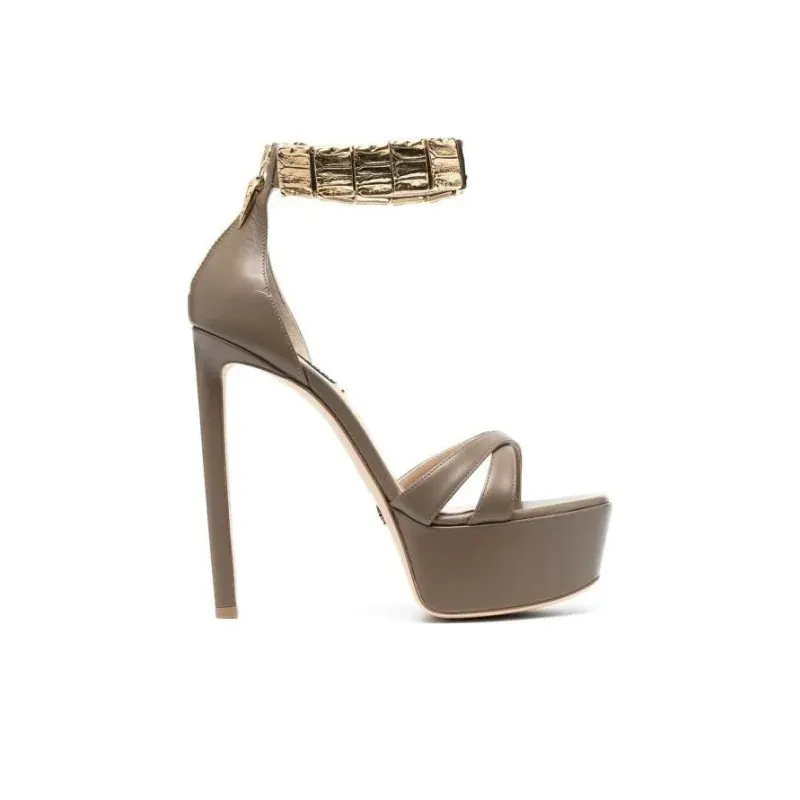 Roberto Cavalli Strap Sandals 15cm Women's Beige-1