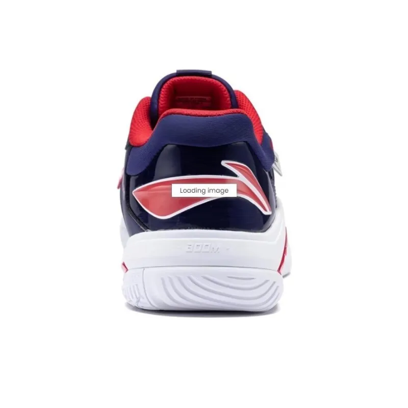 LiNing PRO Cushioned Slip Resistant Abrasion Resistant Low Top Badminton Shoes Unisex White Blue-4