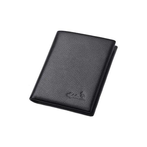 AUGTARLION Genuine Leather Cow Leather Durable Coin Wallet Regular Men's Black