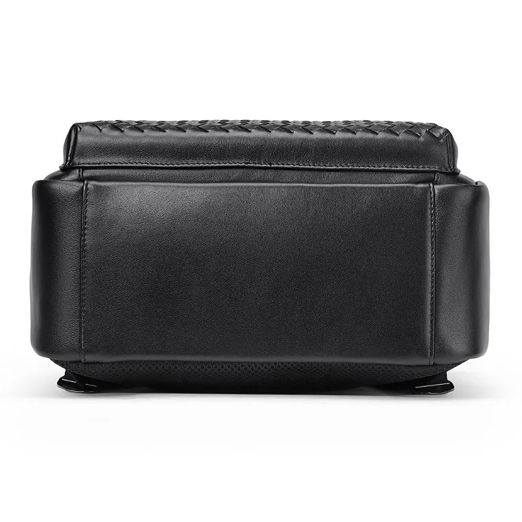 Playboy Top Grain Cow Leather Backpack Regular Men's Black-4