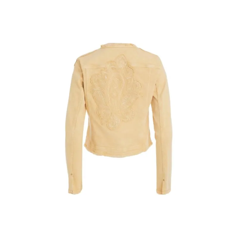 GUESS Eco Layla Denim Jacket Jackets Coats Women's Beige-1