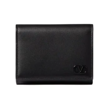 Valentino Vlogo Calfskin Wallet Mini Men's Black