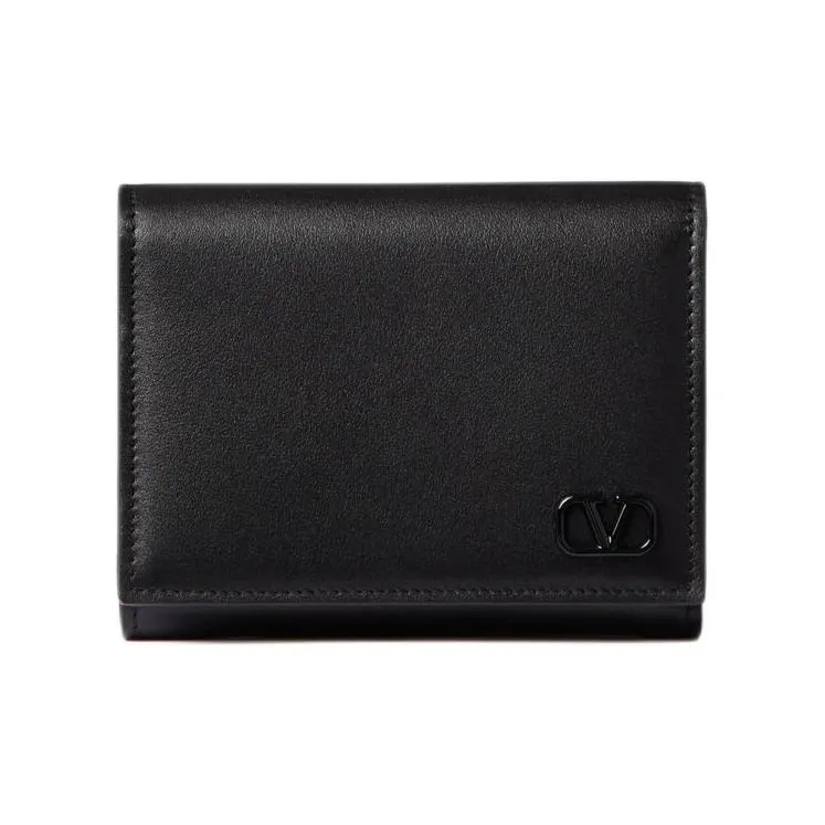 Valentino Vlogo Calfskin Wallet Mini Men's Black-0