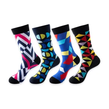 Flowers In Water Mid-Calf Socks Men's 4 Pack