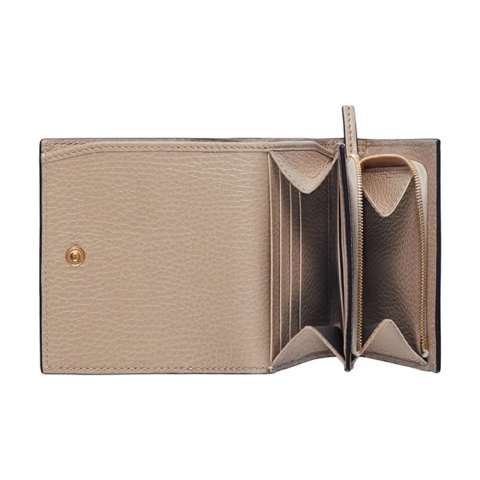 GUCCI GG Marmont Supreme Canvas With Leather Wallet Medium Size Women's Beige & White-4